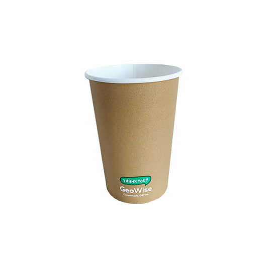 Hot Cup 12oz (86mm) Double Wall KRAFT (500) Geowise