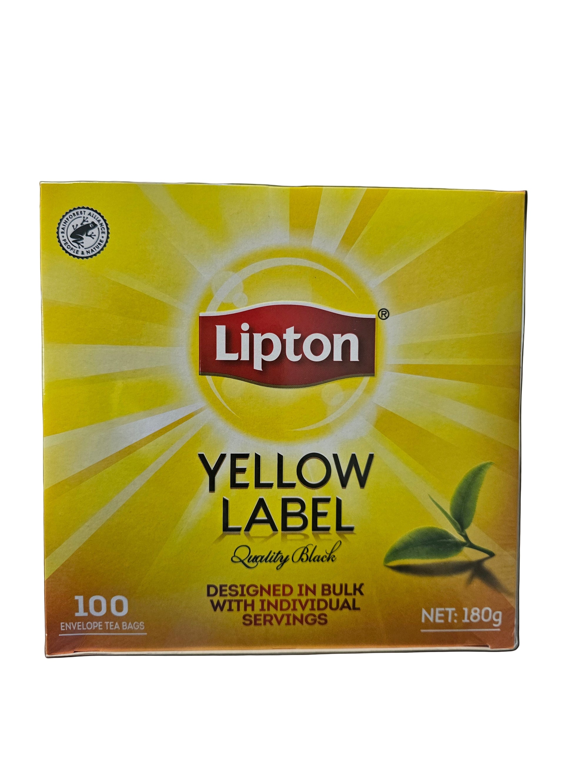 Lipton Yellow Label tea box on a white background