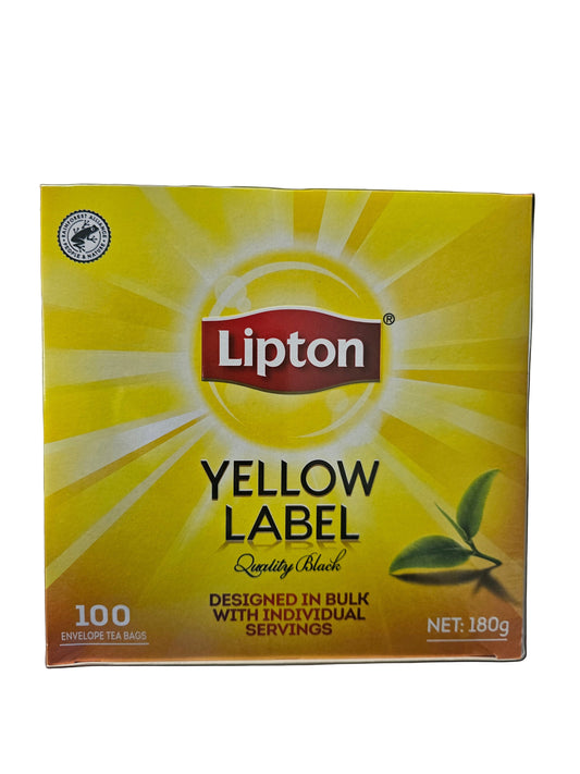 Lipton Yellow Label tea box on a white background