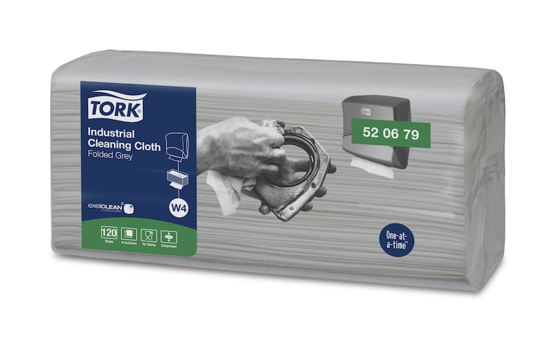Tork Industrial Cleaning Cloth Grey Folded W4 (4x120)