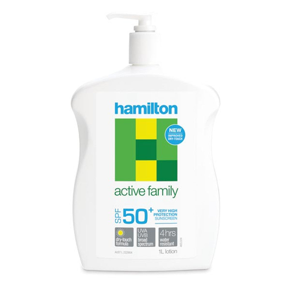 Hamilton Active Family Sunscreen SPF50+ 1L Pump Bottle