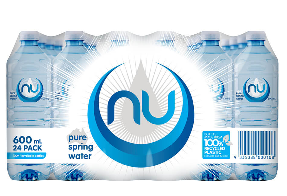 600ml Spring Water Square PET (24) Nu-Pure