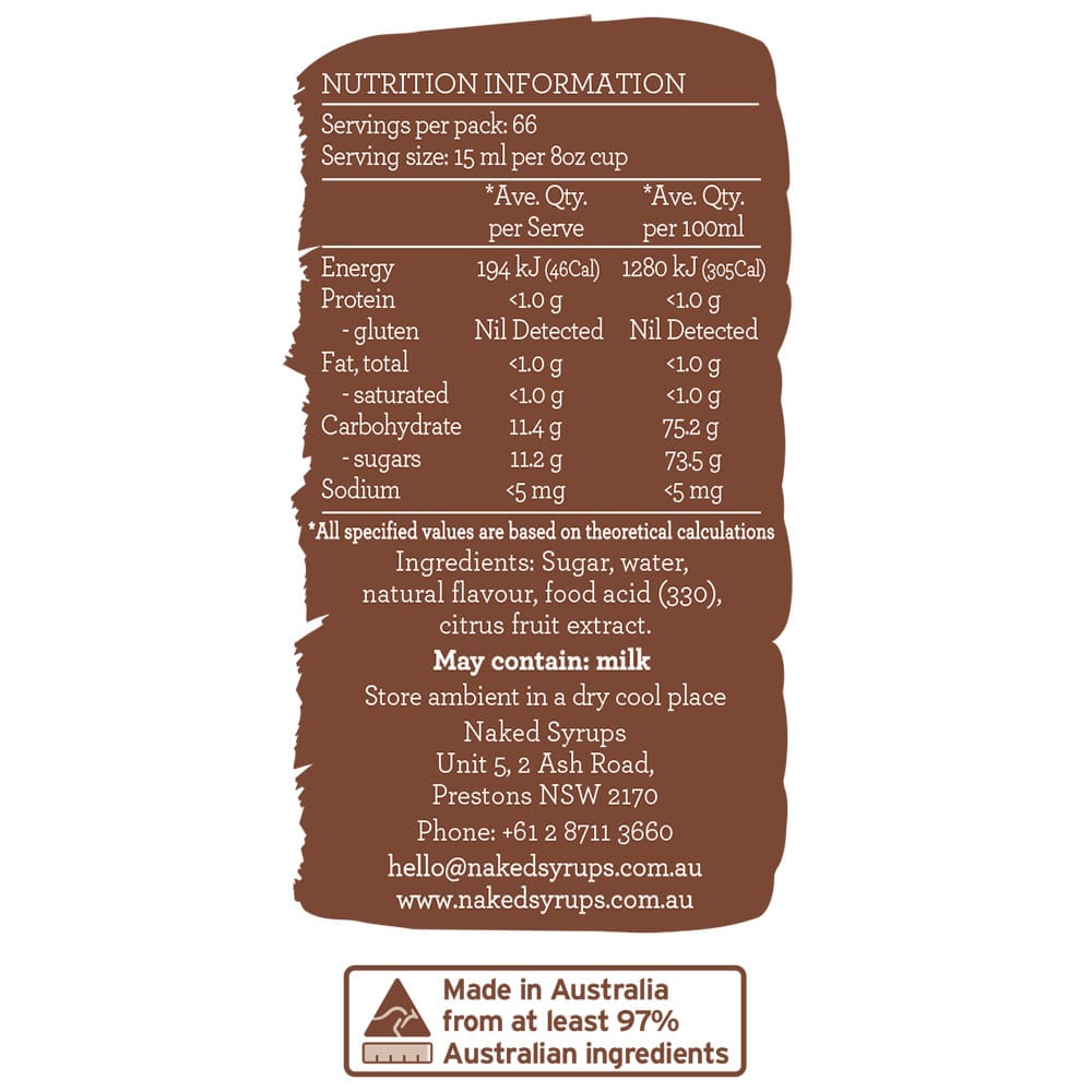 Caramel Flavouring 1L Naked Syrups