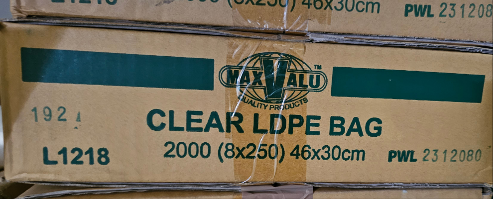 Clear LDPE Bags 46x30cm (250) MaxValu L1218