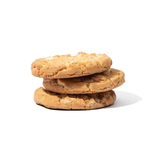 Stack of cookies on a white background