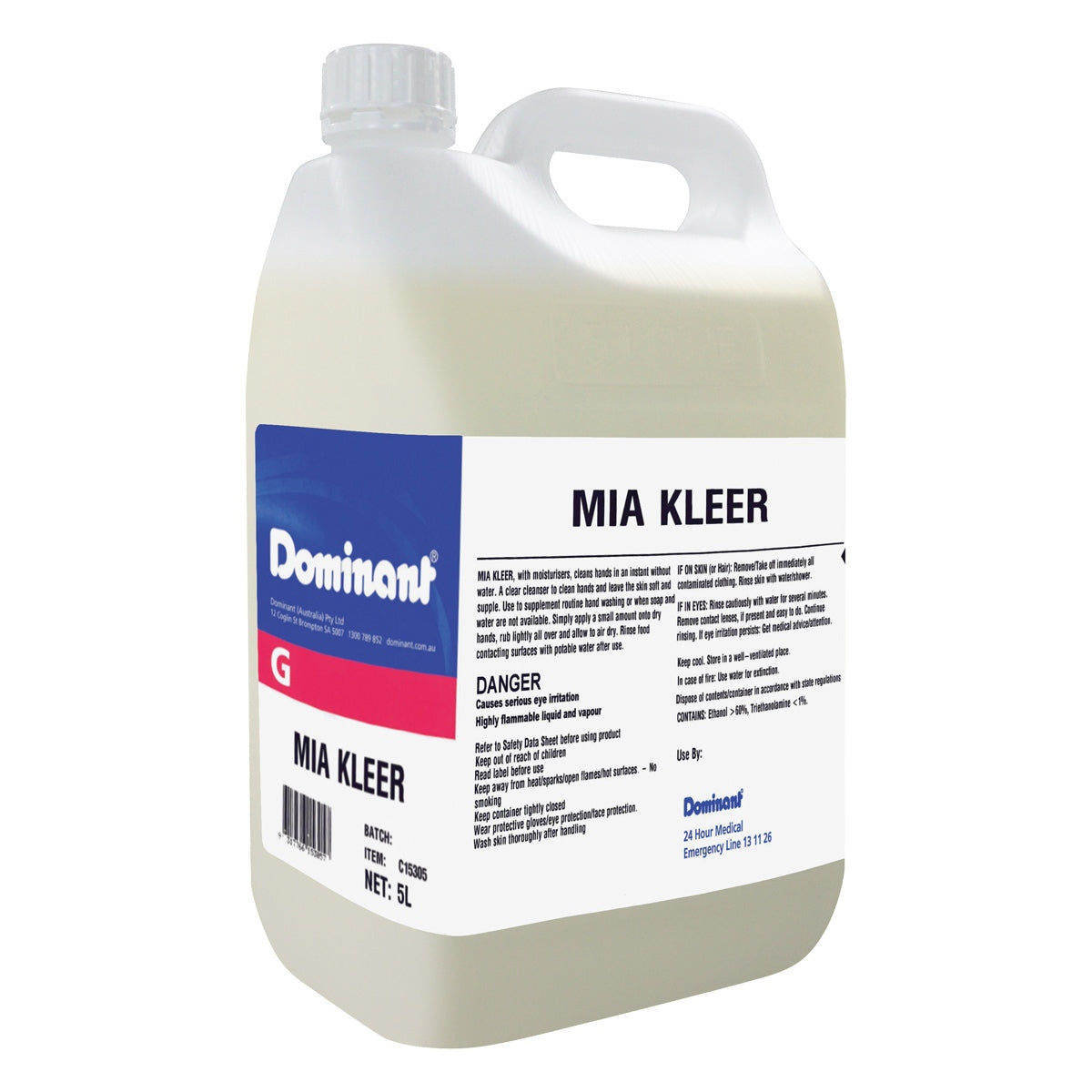 Hand Sanitiser 'Mia Kleer' 5L