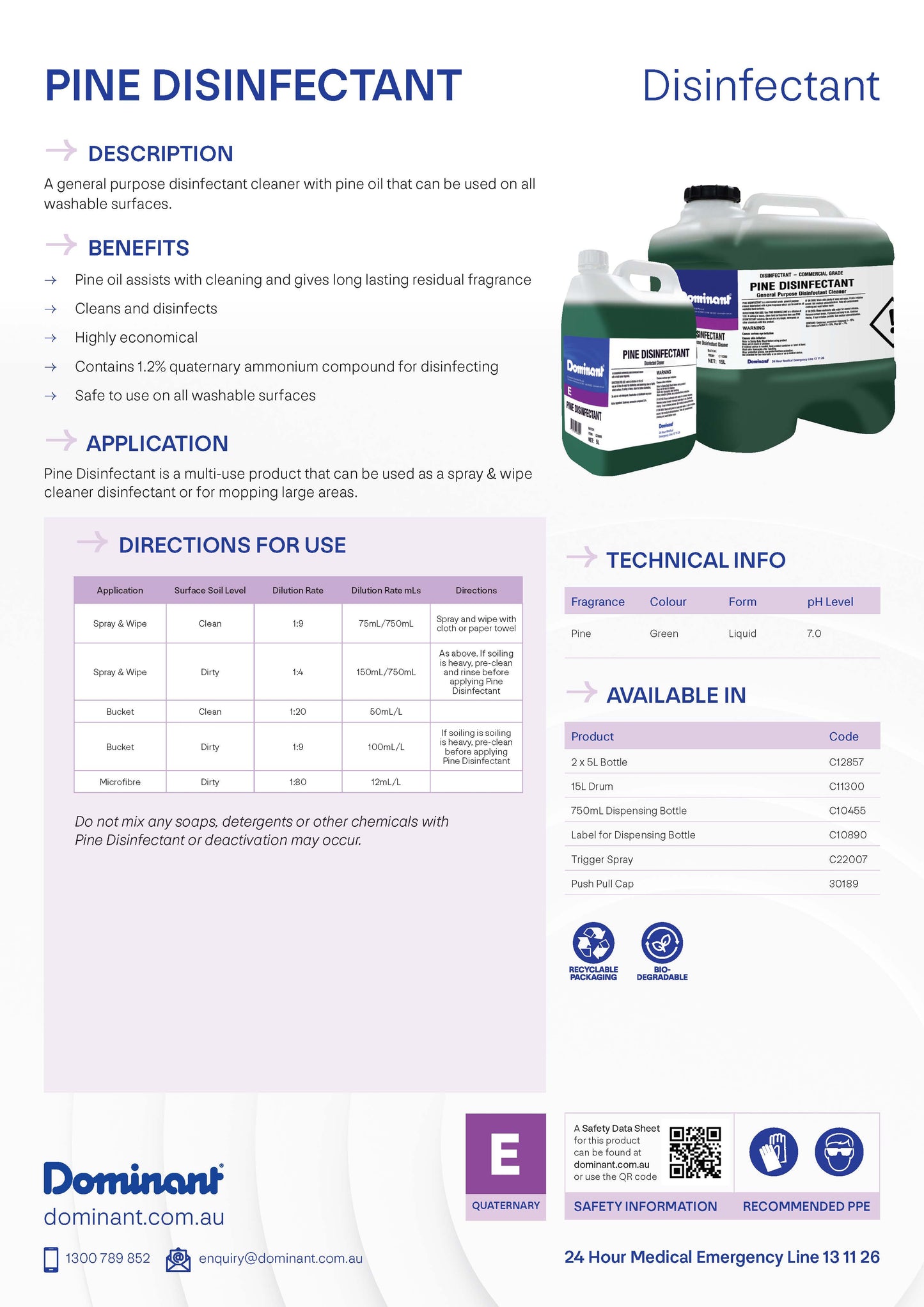 Disinfectant Pine 5L
