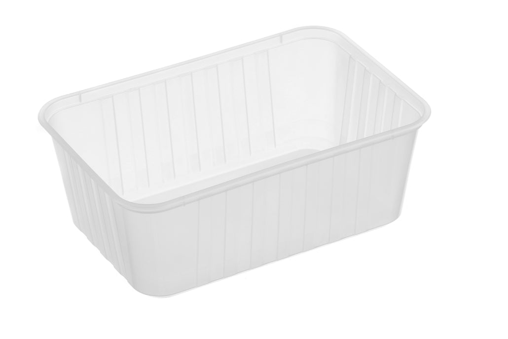 Rectangle Base Ribbed Clear 1000ml (50) Genfac