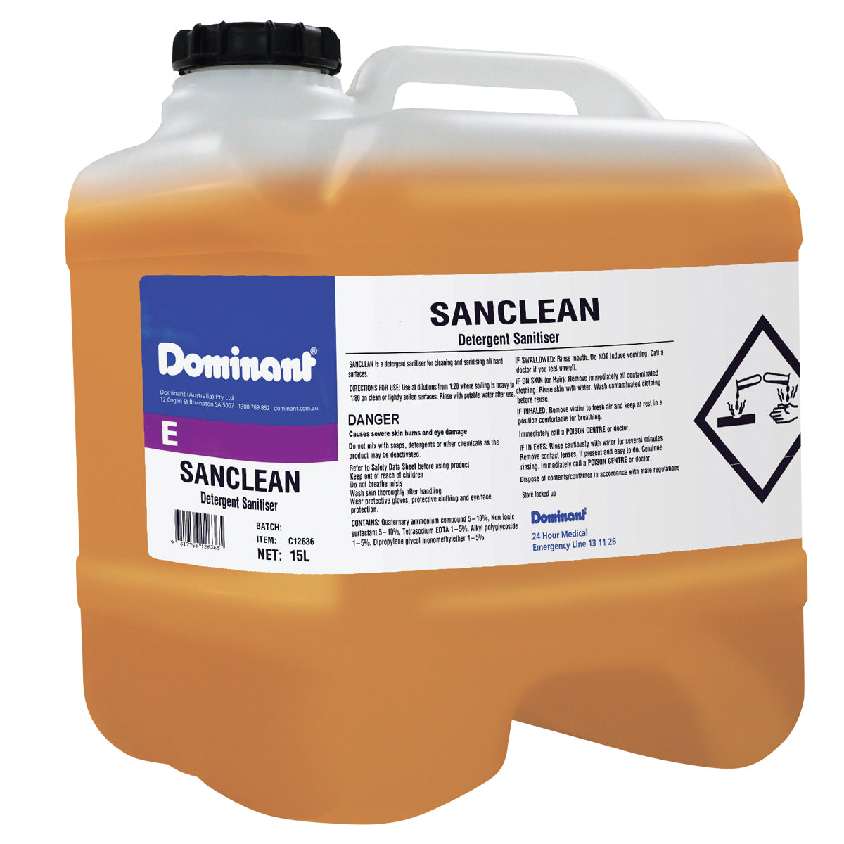 Detergent Sanitiser "Sanclean" 15L