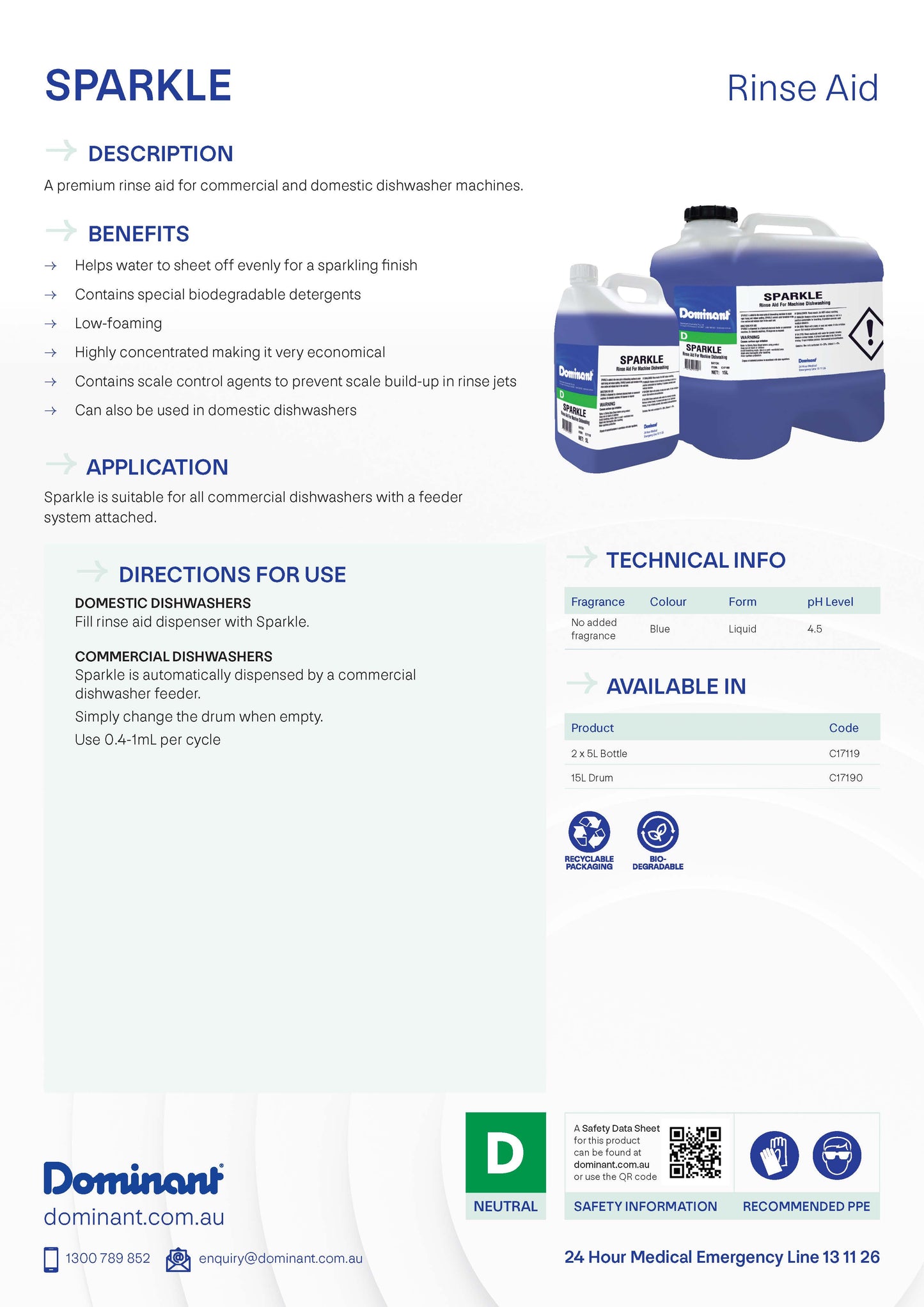 Rinse Aid 5L 'Sparkle'