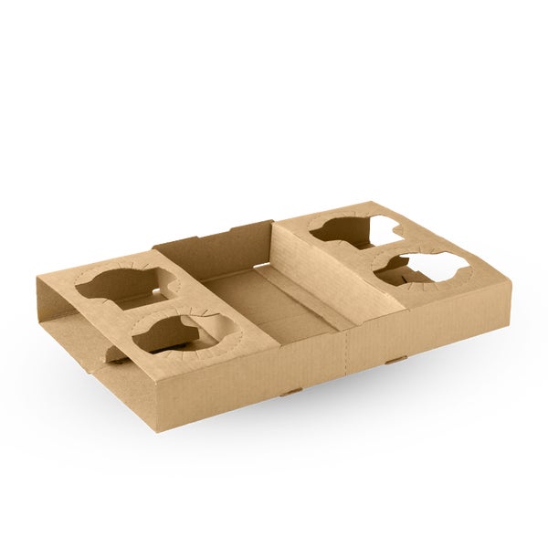 Carry Tray (Drinks) 2x2 (4) Cup Holder (100) B-CC-2-4-PAPER