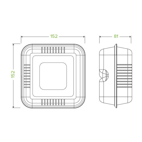 Clamshell 6x6x3" (Burger) BioCane - White (125)