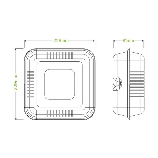 Clamshell 9x9x3" (Dinner) BioCane - Natural (100)