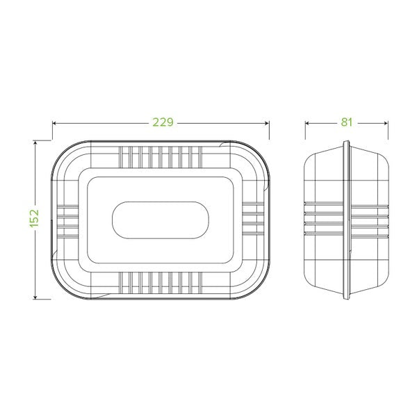 Clamshell 9x6x3" (Snack) BioCane - White (125)