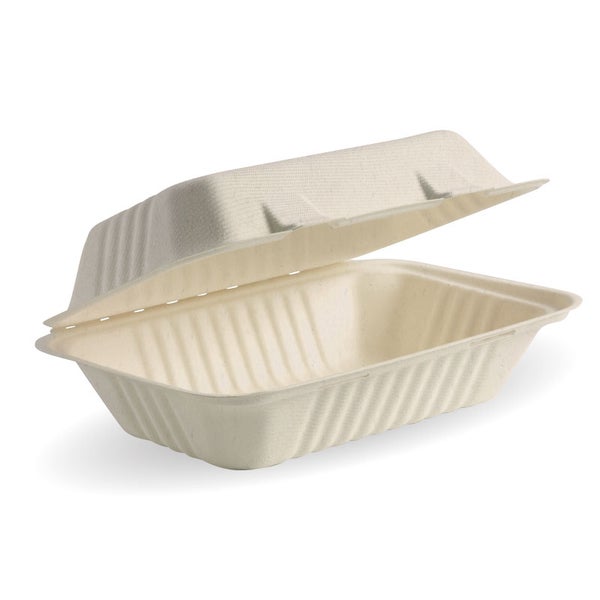 Clamshell 9x6x3" BioCane - Natural (125)