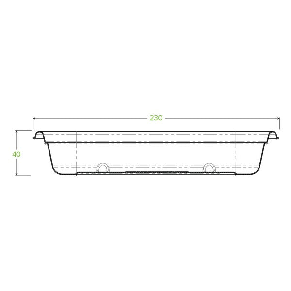 Rectangle BioCane Base 750ml - White (50)