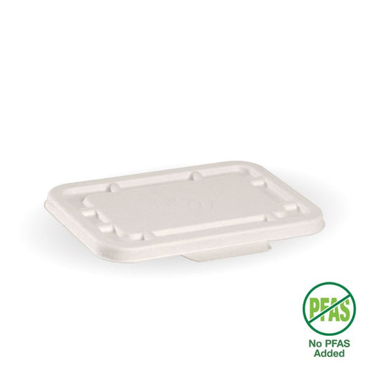 500ml & 600ml White Plant Fibre Takeaway Lid (125)