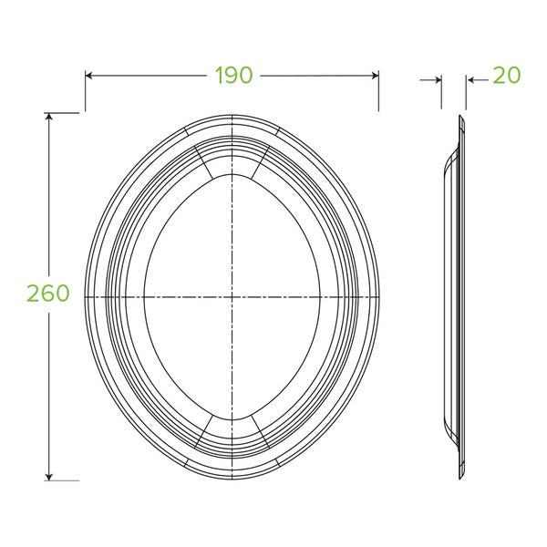 Plate Oval 10.25"x7.75" (125) Bpk