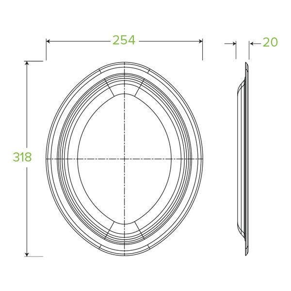32x25cm / 12.5x10" Oval Plate (125)