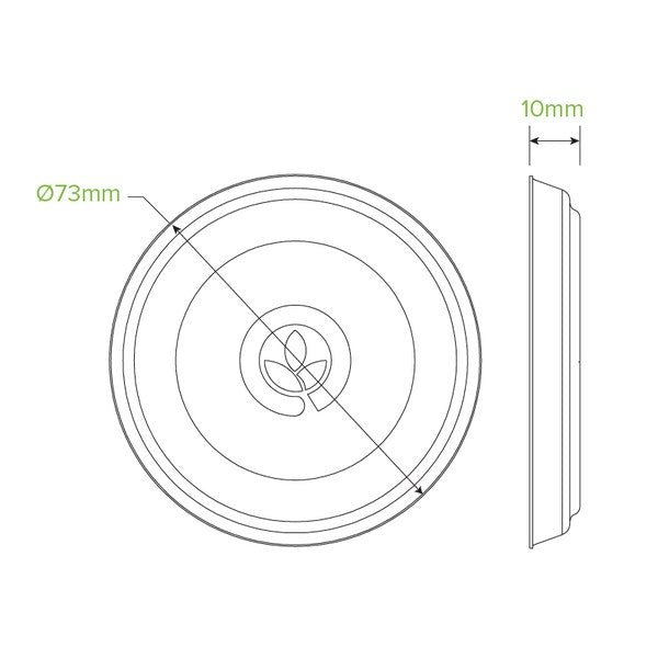 Sauce Cup 60ml LID - BioCane - Natural (50) B-SCL-60-N-PF