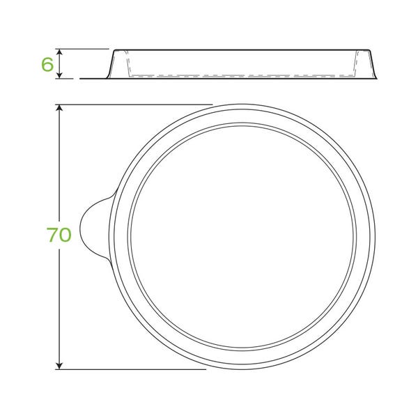 PLA Lid for 60ml BioCane Sauce Cup (50)