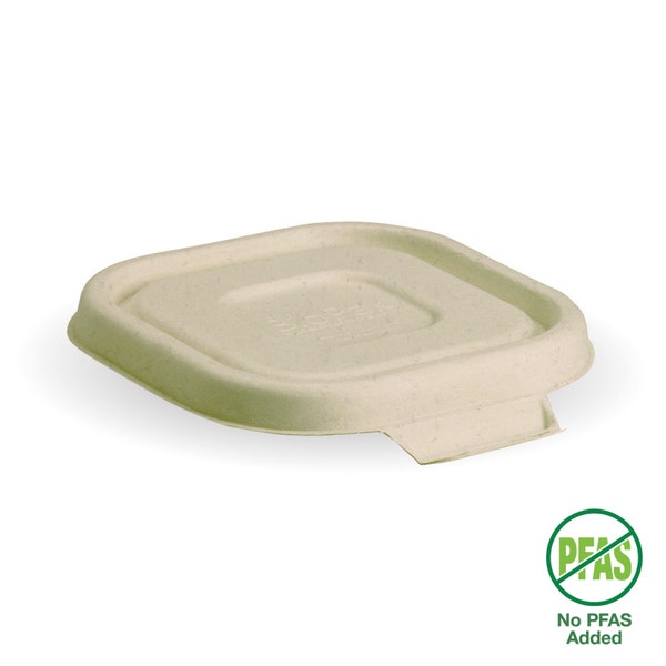Square BioCane Lid 280-630ml - Natural (50)