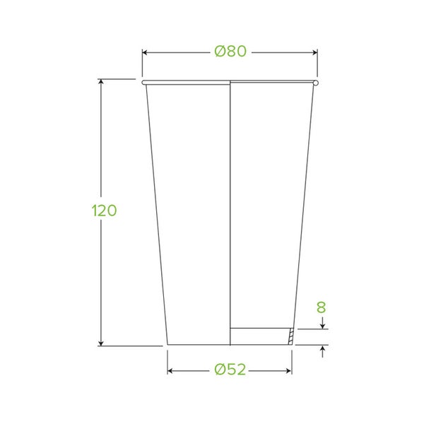 350ml / 12oz (80mm) SW BioCup - WHITE (50)