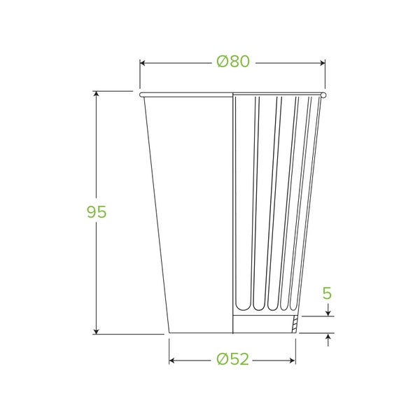 255ml / 8oz (80mm) DW BioCup - WHITE (50)