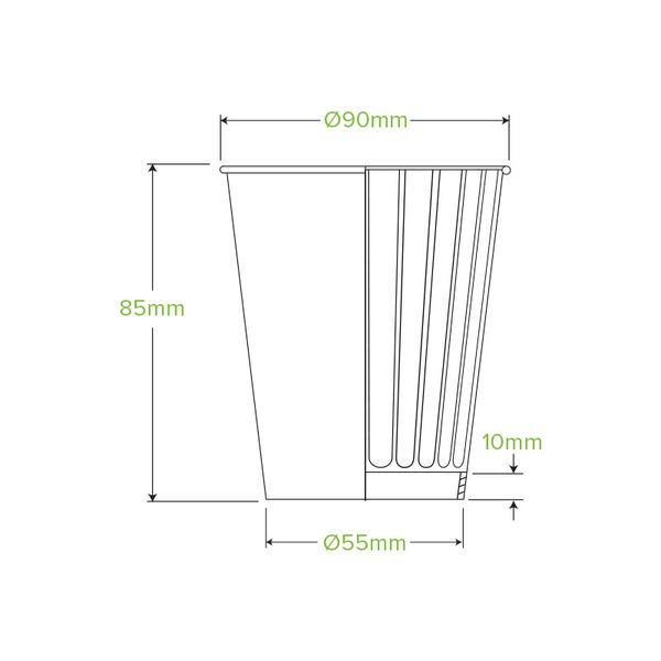 295ml / 8oz (90mm) DW BioCup - WHITE (50)