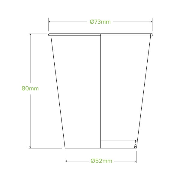 Cold Cup Paper White 6oz / 200ml (73mm) (50) BioPak