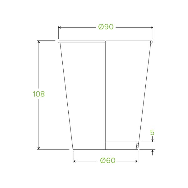 390ml / 12oz (90mm) SW BioCup - KRAFT GS (50)