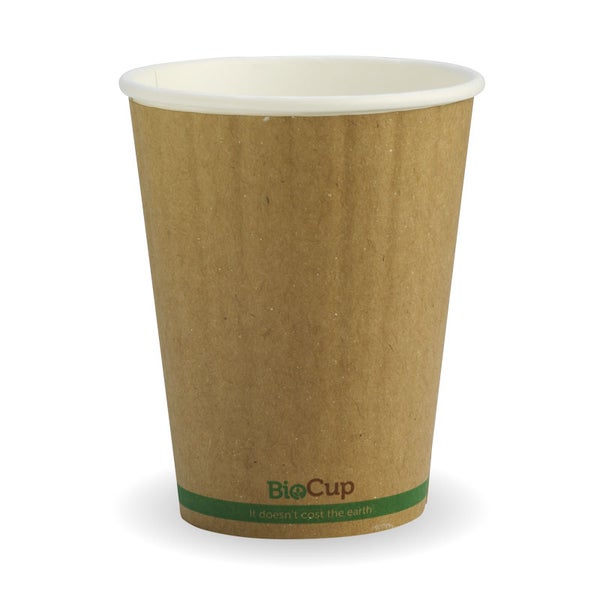 Hot Cup 12oz (90mm) Double Wall Green Stripe Kraft (40)