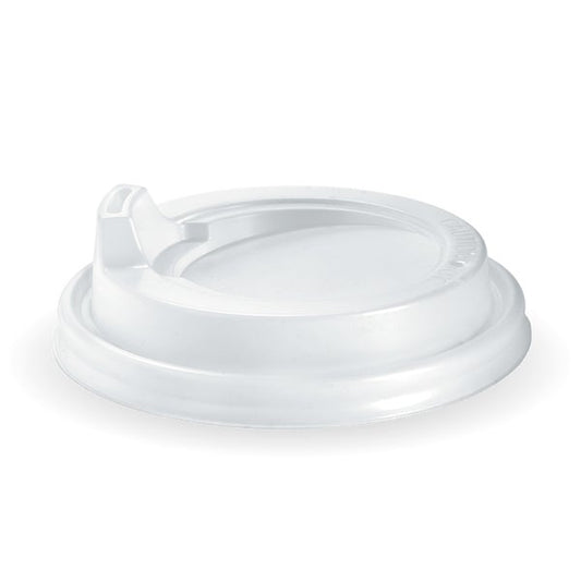 80mm PS* Sipper Lid to suit 6-12oz Hot Cup - White (50) *RUNOUT*
