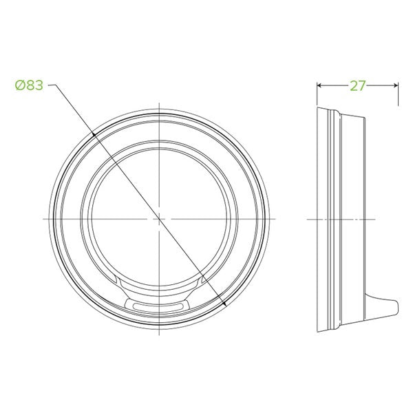 80mm PS* Sipper Lid to suit 6-12oz Hot Cup - White (50) *RUNOUT*
