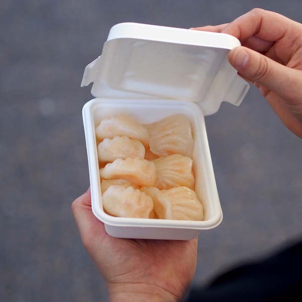 500ml & 600ml White Plant Fibre Takeaway Lid (125)