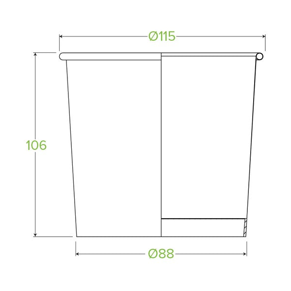 Paper BioBowl 740ml (24oz) White (25)