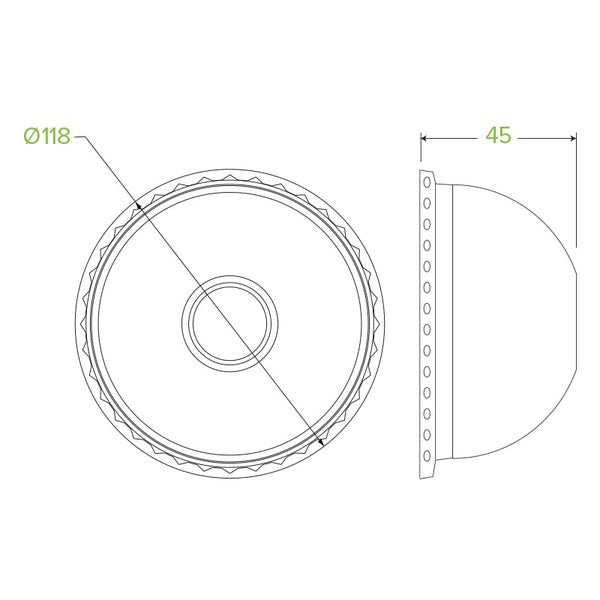 Dome Lid to suit Paper BioBowl 430-950ml - RPET* (50)
