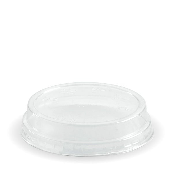 76mm Clear Raised Flat Lid - no hole (50)