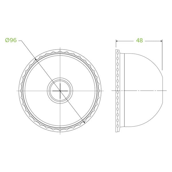 BioCup Lid Dome - X-Slot (100)