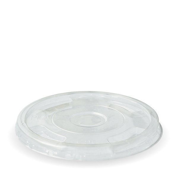 96mm Clear Flat Lid - Straw Slot (100)