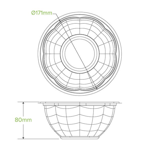 Clear BioSalad Bowl 1,080ml / 32oz (50)
