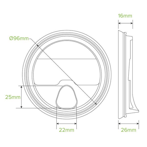 96mm Clear Sipper Lid (100)