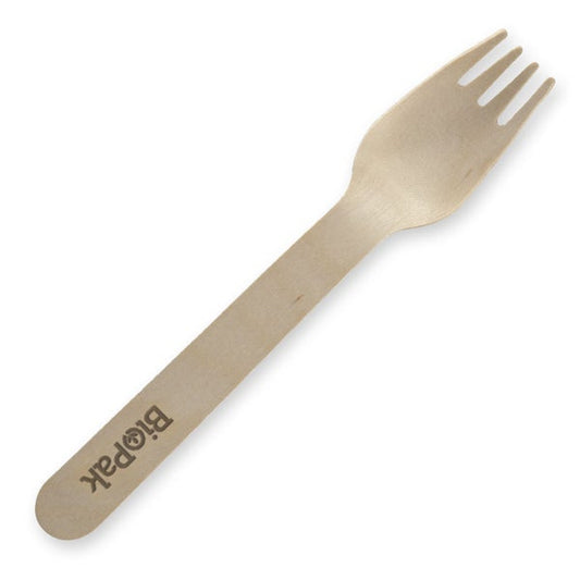 Cutlery Wood Fork 16cm Coated (100)