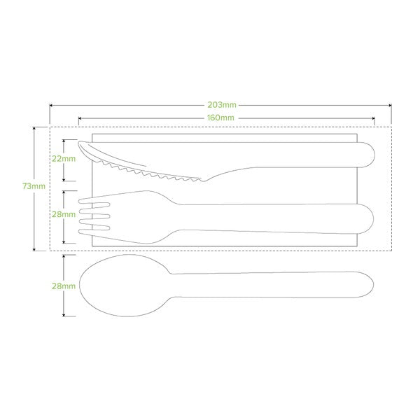 Cutlery Set 16cm Knife Fork Spoon Napkin (400)