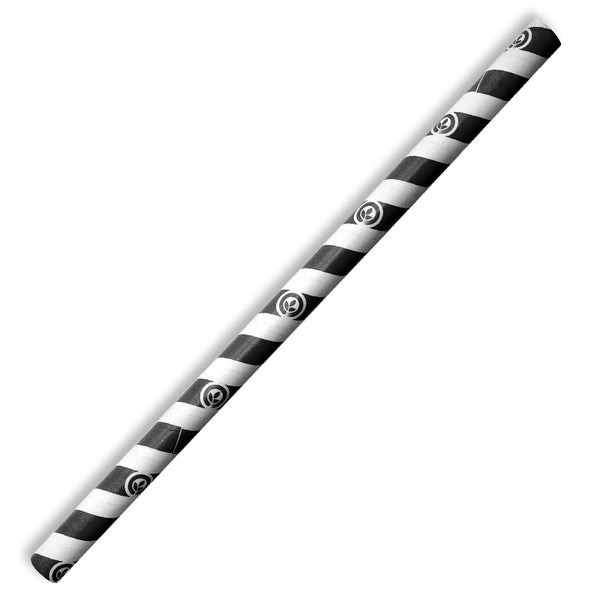Straw Jumbo 10x197mm Black Stripe (100)