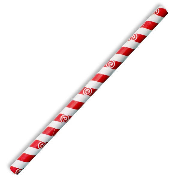 Straw Jumbo 10x197mm Red Stripe (100)