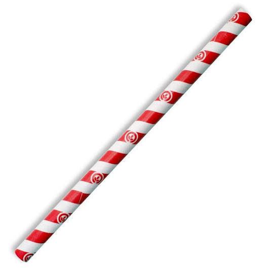 Straw Jumbo 10x197mm Red Stripe (100)