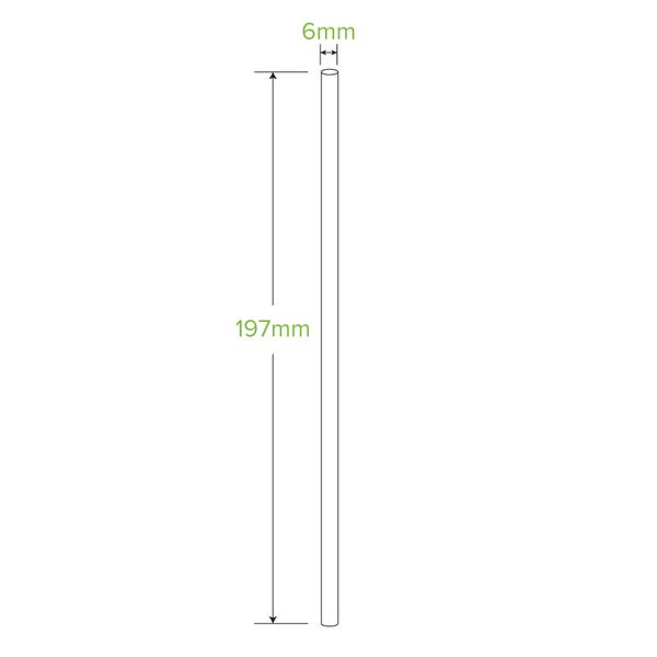 Straw Wrapped Regular 6x197mm White Bendy (250)