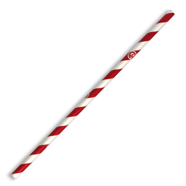 Straw Regular 6x197mm Red Sripe (250)