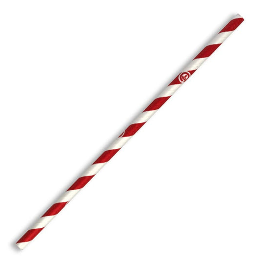 Straw Regular 6x197mm Red Sripe (250)